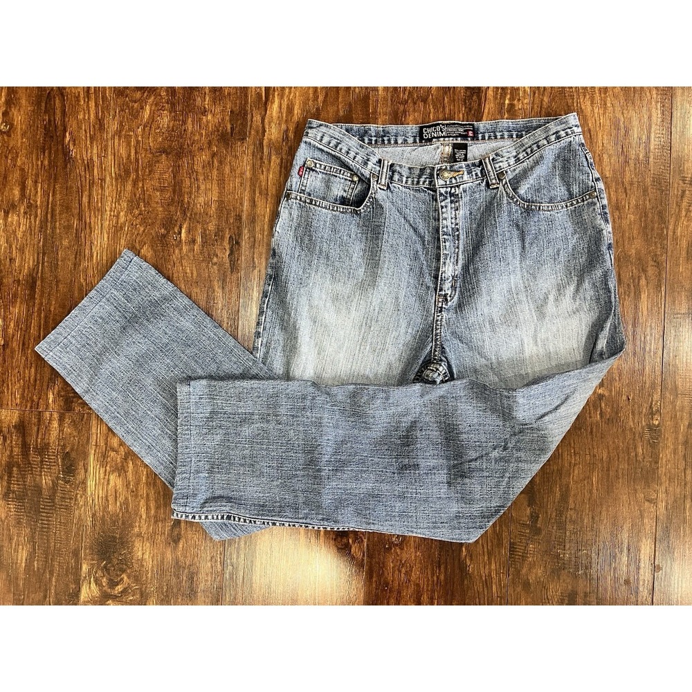 Chicos Denim Womens Jeans Size 1.5 Dark Acid Wash - Picture 4 of 7